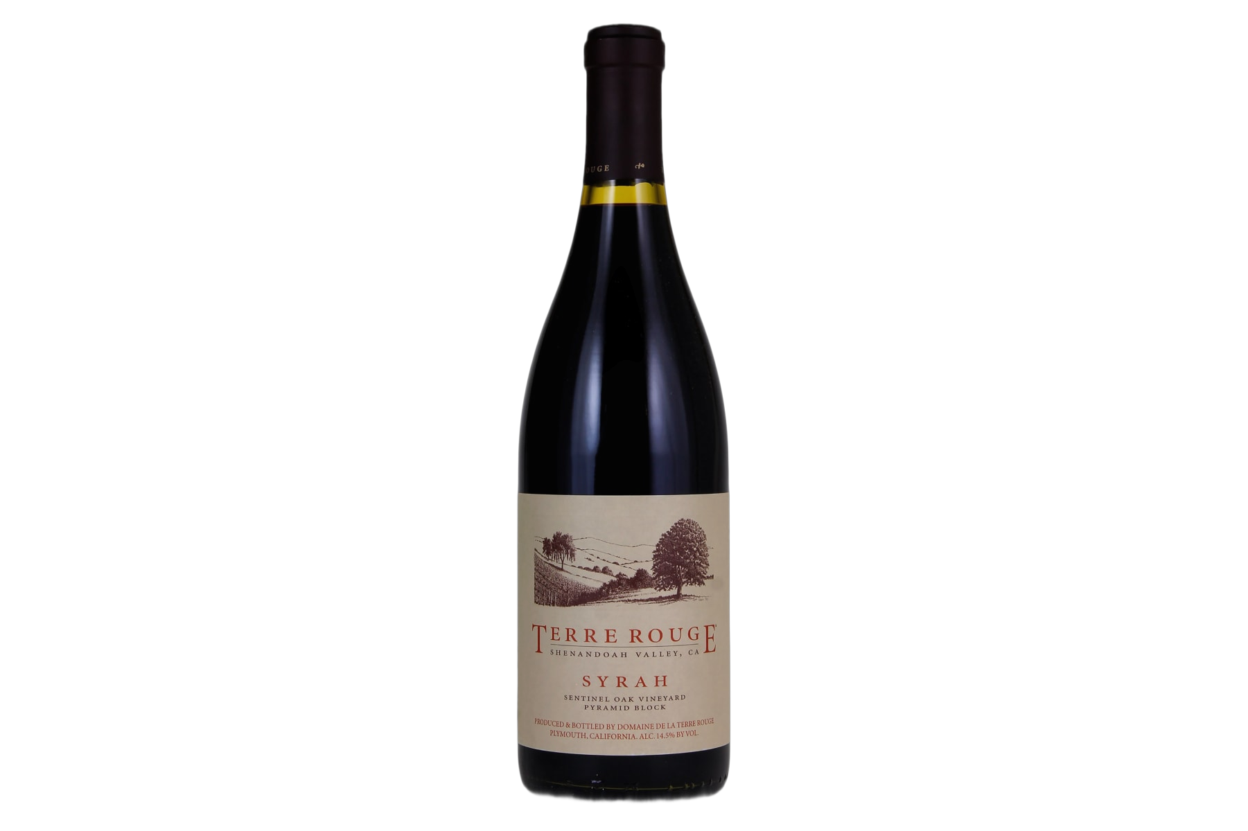 Terre Rouge Syrah Sentinel Oak Vineyard Pyramid Block Shenandoah Valley