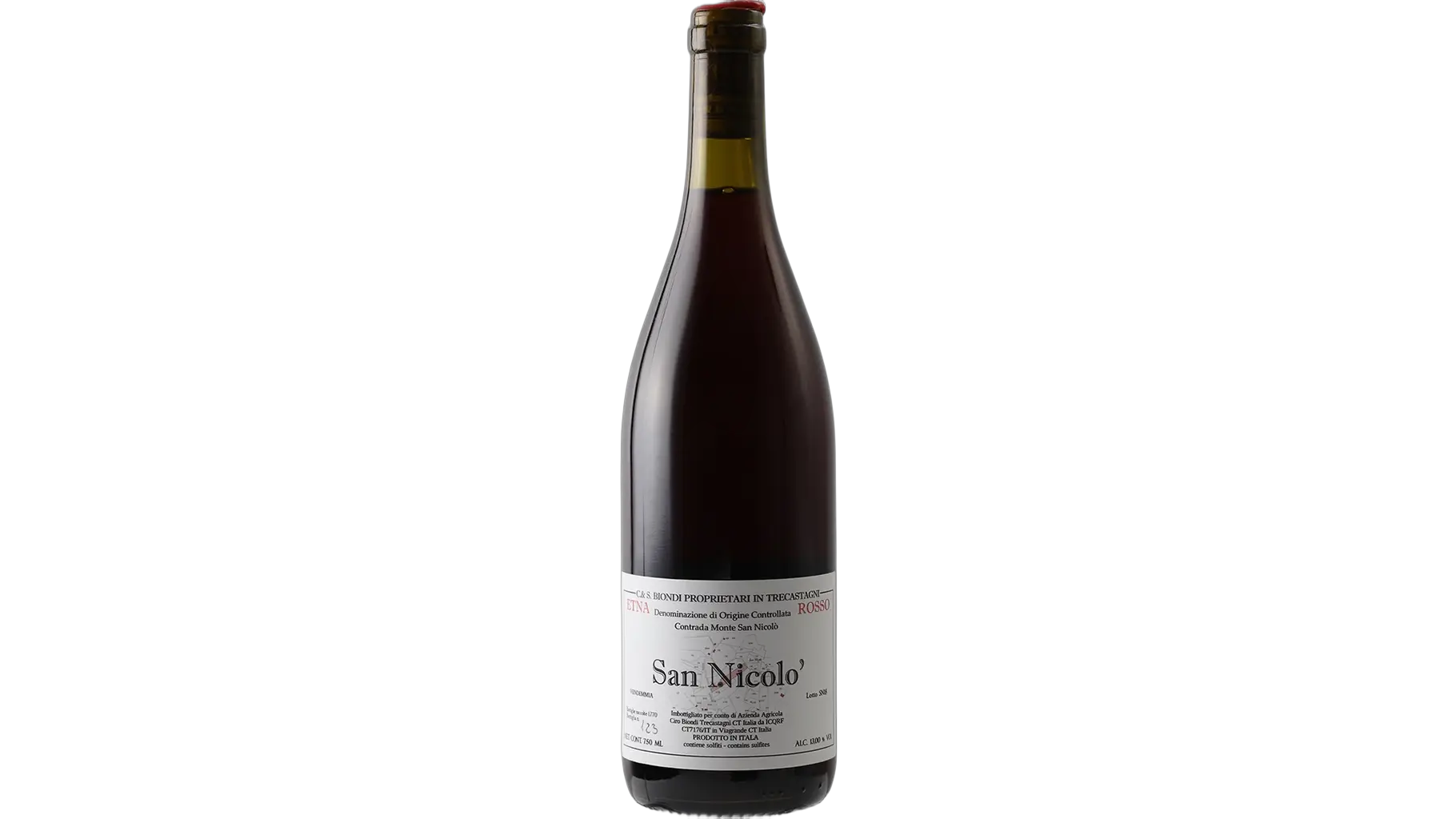 Ciro Biondi San Nicolo Etna Rosso wine bottle